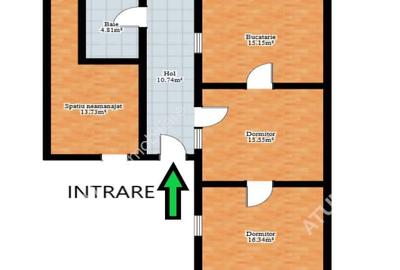 Casă cu 3 camere cu Canalizare în Ultracentral - 4