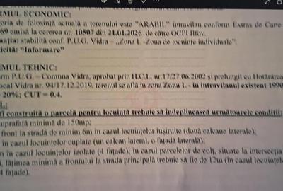 Teren intravilan în Vidra - 2