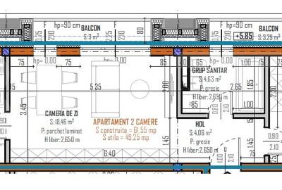 Apartament 2 camere, 49mp, bloc nou, zona Regal, Baciu