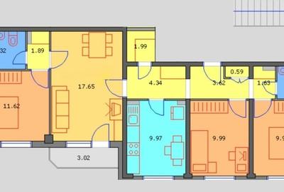 Apartament cu 3 camere semidecomandat în Brâncoveanu