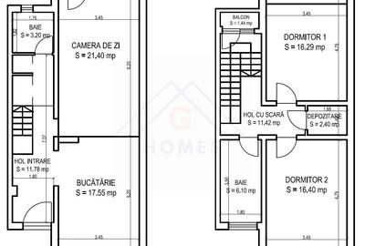 Duplex cu 3 camere cu Canalizare în Dumbrăvița - 20