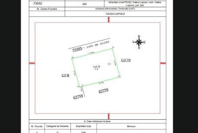 Teren de 549 mp, în Valea Lupului