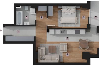 Apartament 2 Camere TIP A04, suprafață 57,19 m2, Zona Tatarasi-Venetia - 2