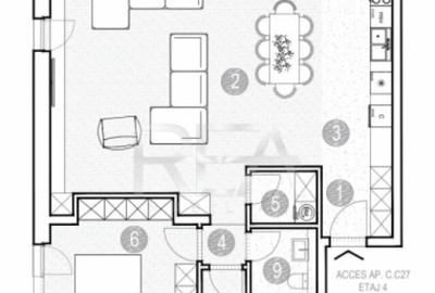 Apartament cu 3 camere semidecomandat în Grivița