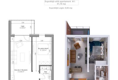 Apartament cu 2 camere decomandat în Central - 4