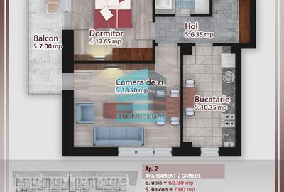 Apartament cu 2 camere decomandat în Titan