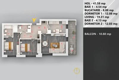 Apartament cu 3 camere decomandat în Theodor Pallady - 9