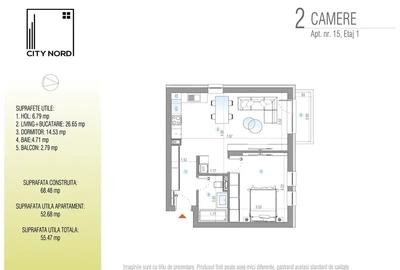 2 camere cu balcon, Etaj 1, Finisaje Premium, Echipat ROCA Spania - 3