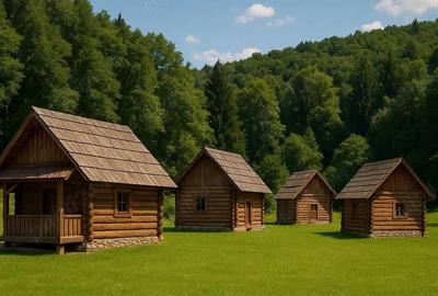 Se inchirieaza teren 1200mp + 4 casute de vacanta lemn - 1