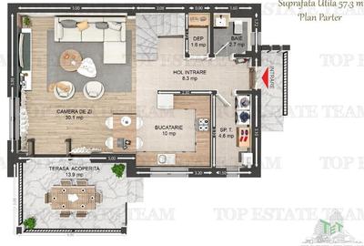 Vila individuala cuplata, in complex rezidential modern, cu 4 camere, toate util - 7