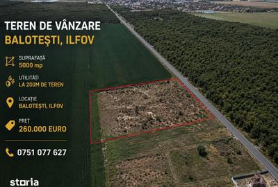 Teren de 5000 mp, în Balotești