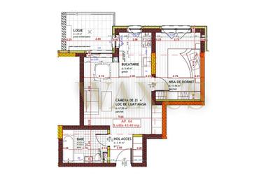 Apartament cu 2 camere semidecomandat în Florești