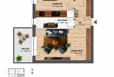 Apartament cu 2 camere decomandat în Băneasa - 7