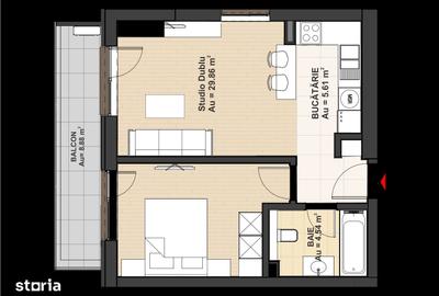 Apartament cu 2 camere în Central