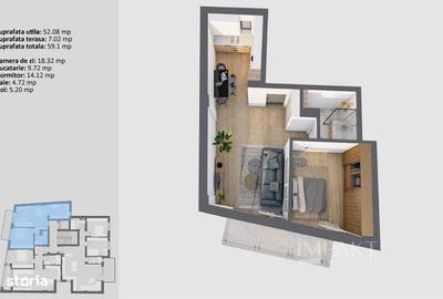 Apartament cu 2 camere în Mărăști - 1