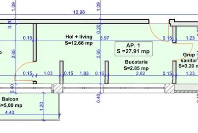 Apartament finisat 2 camere,28mp ,situat in Dezmir - 8