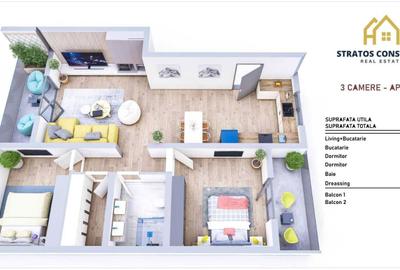 Apartament cu 3 camere decomandat în Central - 4