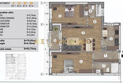 Apartament cu 3 camere în Berceni