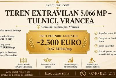 Teren extravilan de 5066 mp, în Tulnici