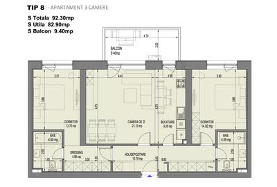 Apartament cu 3 camere decomandat în Aviației - 40
