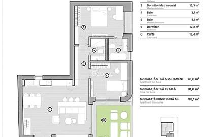 Apartament cu 3 camere decomandat în Turda