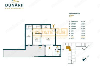 Apartament cu 4 camere semidecomandat în Între Lacuri - 11
