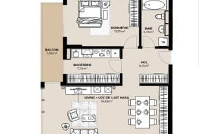 Apartamente cu 2 camere in ansamblu rezidential nou 50.85-62.2mp utili - 3