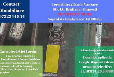 Branesti- Teren Intravilan de Vanzare-Comision 0%