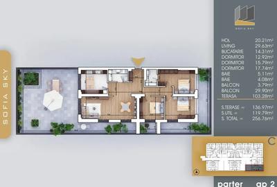 4 camere parter cu terasă spectaculoasă 137 mp - 5