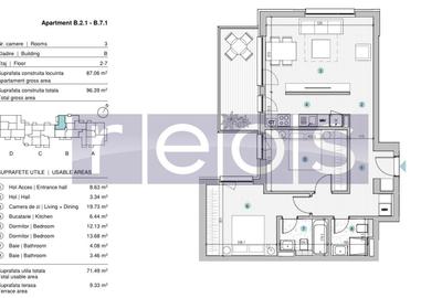 VANZARE APARTAMENT 3 CAMERE | STRAULESTI | 87MP | TERASA | COMPLEX NOU - 16