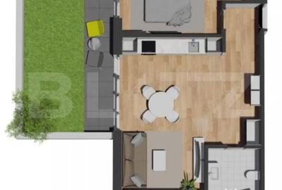 Apartament cu 2 camere semidecomandat în Central - 1