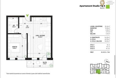Apartament Tip Studio Nou de vanzare - complex rezidential - 35