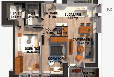 Apartament cu 3 camere decomandat în Drumul Taberei - 3