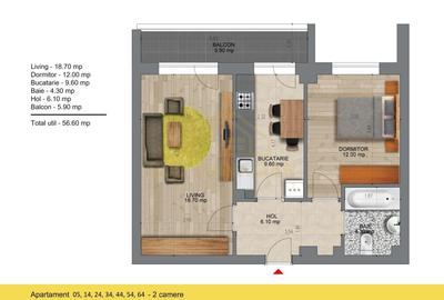 APARTAMENT 2 CAMERE-PASARELA BERCENI-mutare imediata - 3