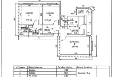 Apartament 3 camere; etaj 1; micro 11; Certif. Energ. clasa A