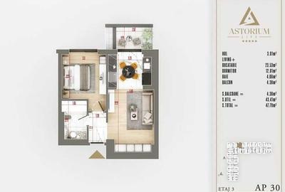 Apartament cu 2 camere decomandat în Titan - 2