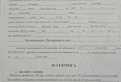 Teren de 1383 mp, în Bolintin-Deal - 2