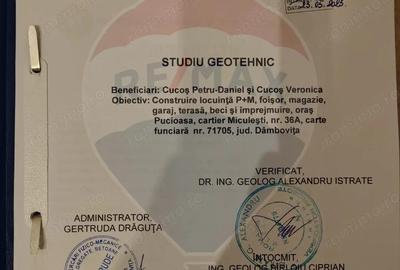 Teren 5,408mp Pucioasa / Strada Miculesti - 2