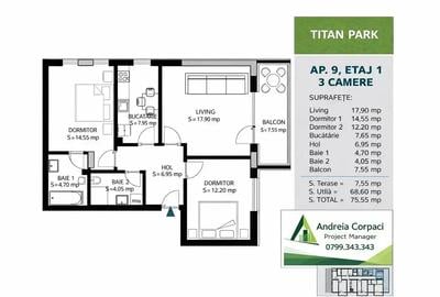 Apartament cu 3 camere decomandat în Theodor Pallady - 2