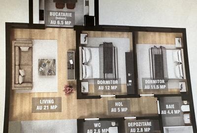 Apartament spatios 3 camere 0% comision,60Mp,2 bai, Militari Residence - 1