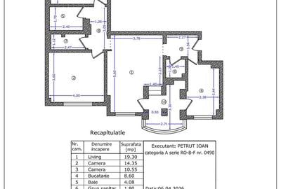 Apartament cu 3 camere semidecomandat în Basarab