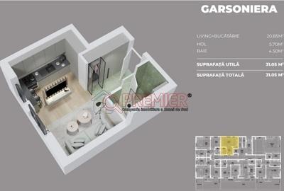 Garsonieră, mobilată în Central