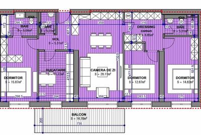 4 camere, inel central, bucatarie inchisa, vedere libera - 1