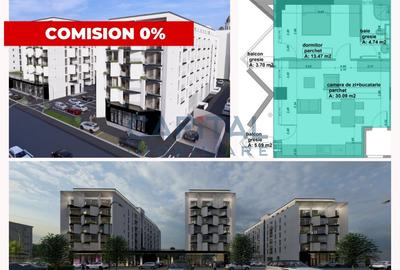Apartament de vanzare in bloc nou, 2 camere, etaj 2, lift, comision 0% - 1
