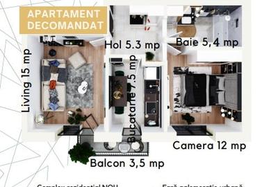 APARTAMENT CU 2 CAMERE, etaj 1 , DECOMANDAT, CAPAT CUG-LUNCA CETATUII - 8