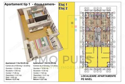 Apartament cu 2 camere în Sânandrei