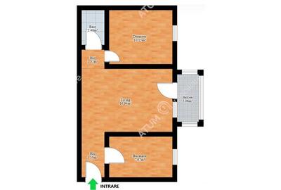 Apartament cu 2 camere semidecomandat în Aeroport - 11