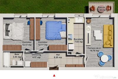 Apartament cu 3 camere decomandat în Ștefăneștii de Jos - 1