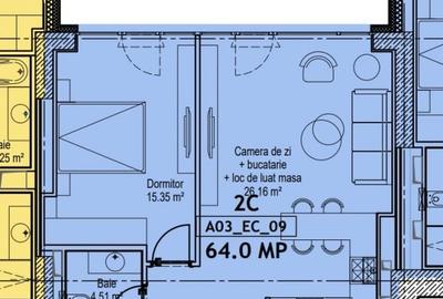Apartament cu 2 camere decomandat în Tei - 2