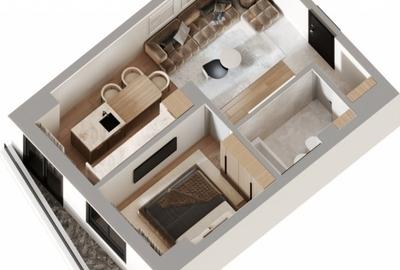 *BLOC NOU*Apartament 1 camera 45 mp,Pasarela Octav Bancila - 2